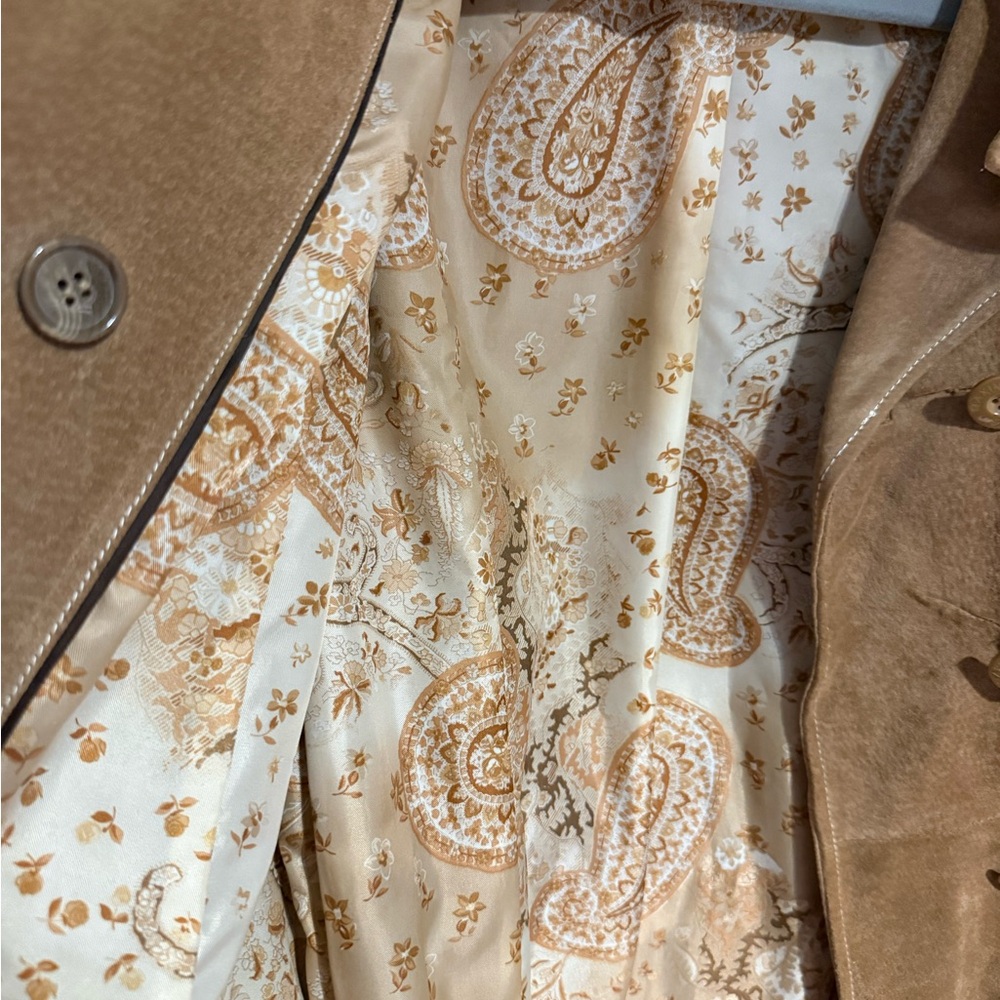 Wilson Leather Tan Suede Double-Breasted Belted Coat - Picture 3 of 5